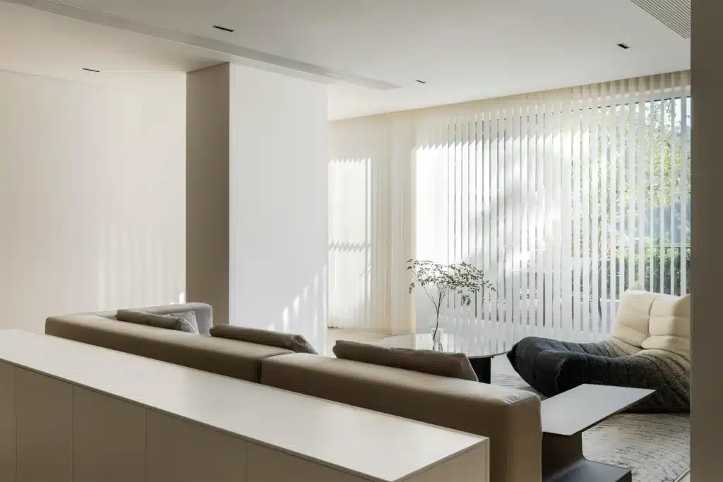 elegant modern living room with minimalist decor soft natural light